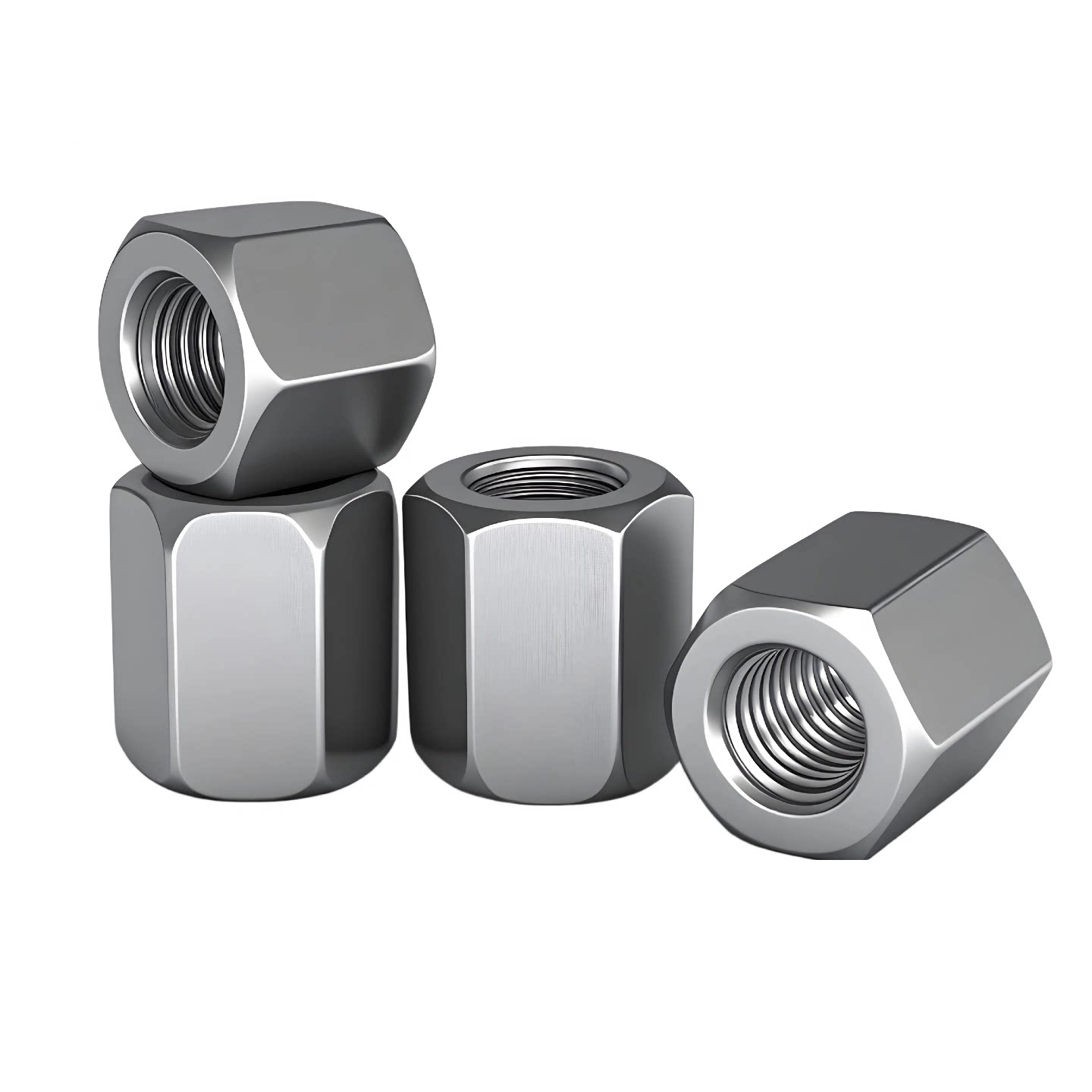 铁本色加长六角螺母加厚加高丝杆m4m5m6-m12m16连接螺帽焊接螺母