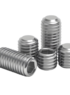 304/201不锈钢平端紧定螺丝M2M2.5M3M4M10M12内六角无头机米顶丝