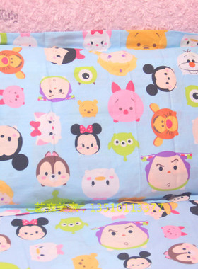 全棉卡通枕套2个 TSUM米奇家族米妮玛丽猫蓝色怪兽可订做