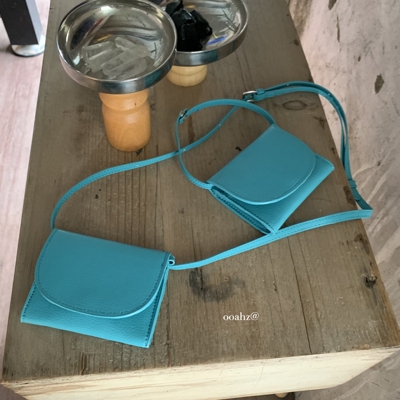 蒂芙尼蓝~小废显眼包腰包叠背挂饰 多功能卡包钱包零钱包两根带子