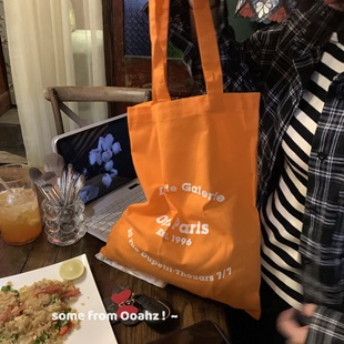 简约ins薄款 法式 坯布袋女包包 韩国垂感百搭字母单肩包 邂逅巴黎