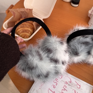 富贵难逃~毛茸韩国仿狐狸毛耳罩 冬季毛绒耳包护耳套骑车防冻耳捂