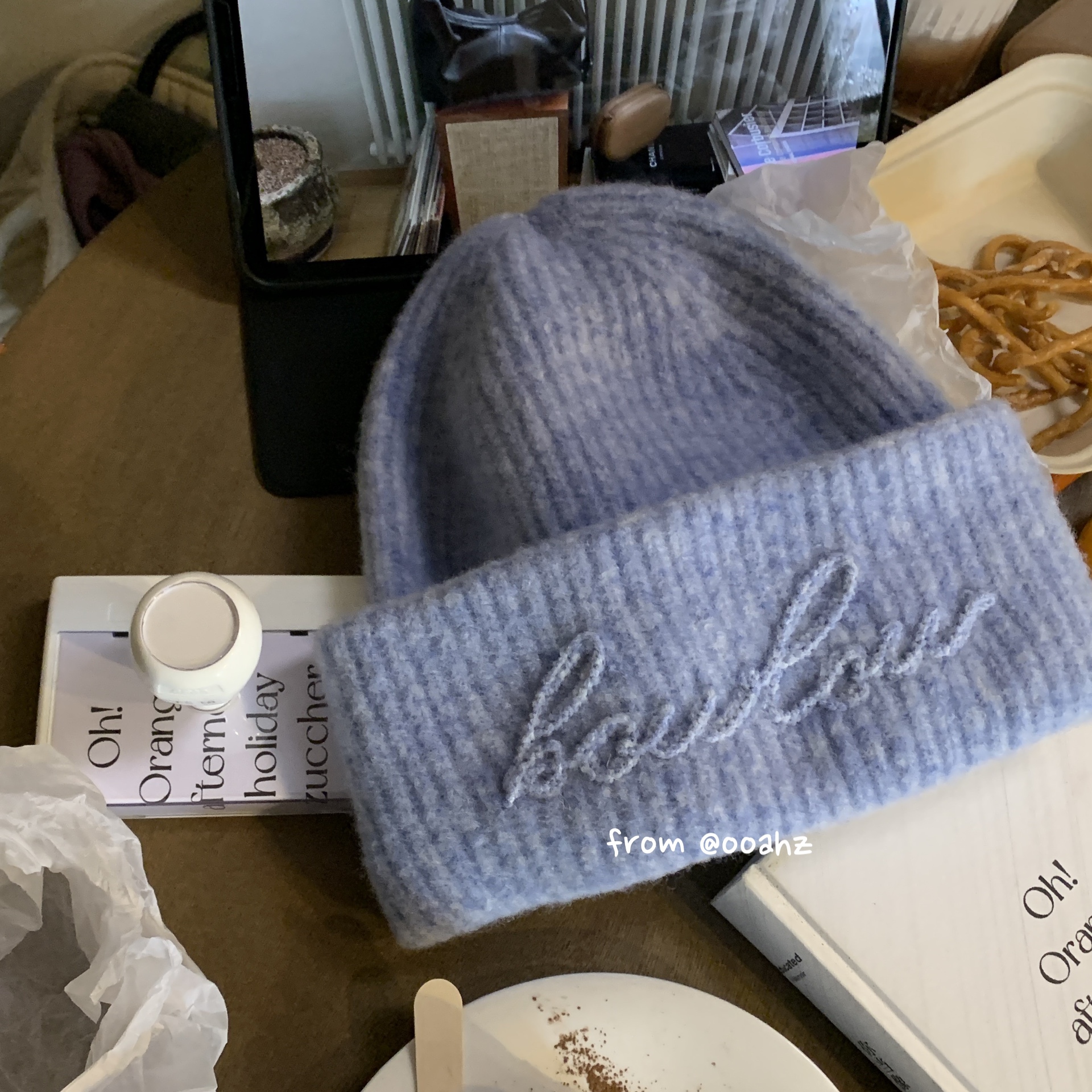 怕冷星人~加厚针织毛线帽秋冬立体字母软糯冷帽百搭ins时髦护耳帽