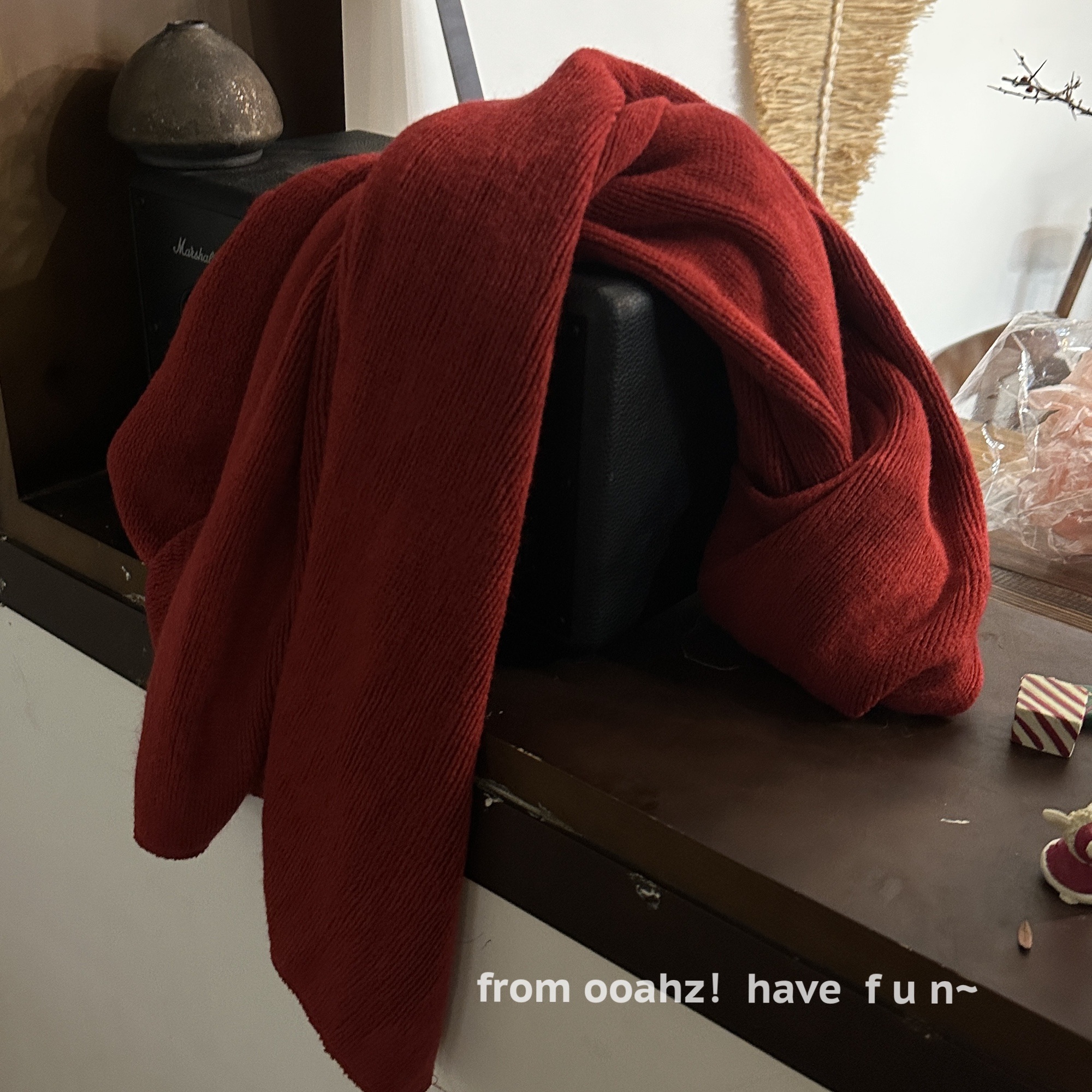 圣诞红～ooahz定制色系软糯围巾情侣秋冬高级感纯色百搭保暖男女