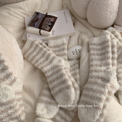 冬加厚保暖地板袜羊羔绒睡眠袜子