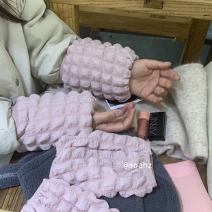 泡芙格袖套~上班族作业党套袖 秋冬防污耐脏学生羽绒服大衣护袖