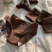 深V性感纯色弹力7A抑菌三角裤 品质之选 基础咖啡棉质少女中腰内裤