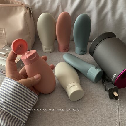 旅行分装瓶~3个装~PE翻盖倒立绒面软管瓶 化妆品软管挤压小样瓶