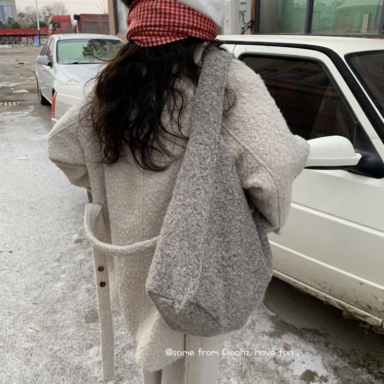 绒布包大容量腋下单肩包i