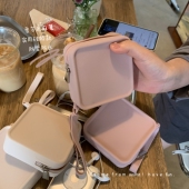 香芋麻薯 气垫口红化妆包便携身份证零钱包防水手提袋 硅胶小方包