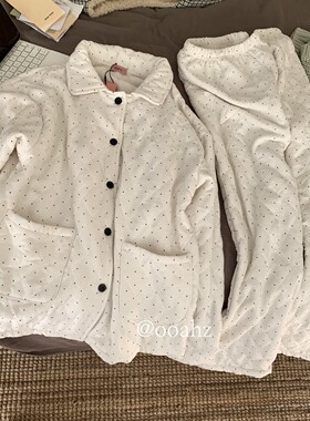 村口情报站~实穿小棉袄睡衣家居服套装 冬季加厚纯棉加绒棉服棉裤