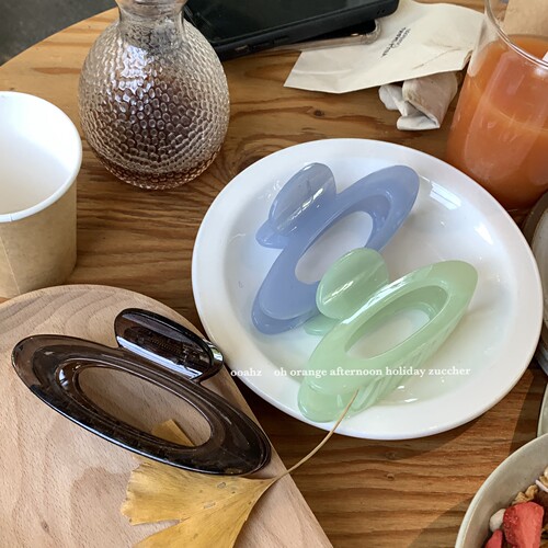 冰屿薄荷~很能抓光泽高级感抓夹 温柔清冷感大号镂空鲨鱼夹盘发抓