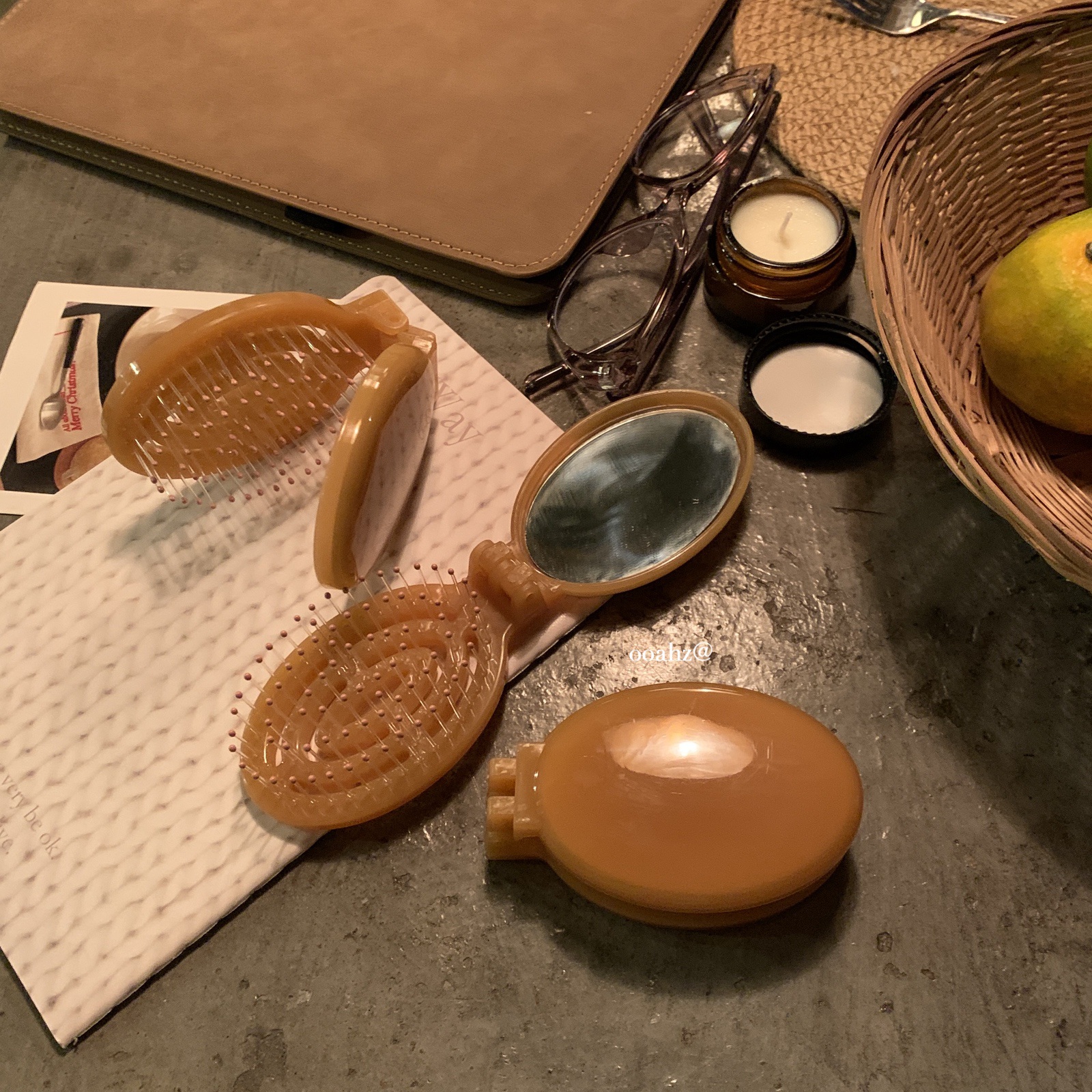 莫吉托蓝便携随身镜梳套装