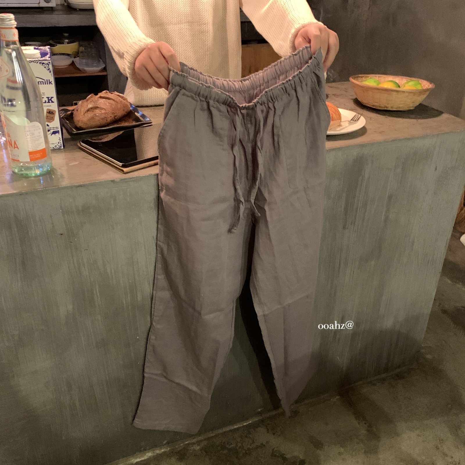 无印工厂!情侣入~ooahz回馈款纯棉灰系家居裤 梭织纱布全棉睡裤