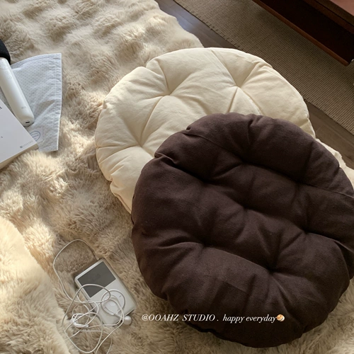 Датское печенье ~ льняная подушка с футоном толстые объятия назад на подушке татами Медитационная заливное окно йога напольная площадка