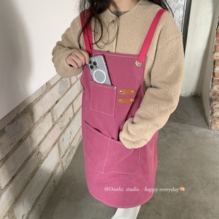 值日生~多口袋厨房做饭工作围裙 微防水粗牛仔加厚耐磨服务生罩衣