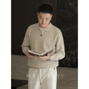 商务休闲毛衣男 秋冬静穆织光假两件半拉链polo针织衫 JIANYI