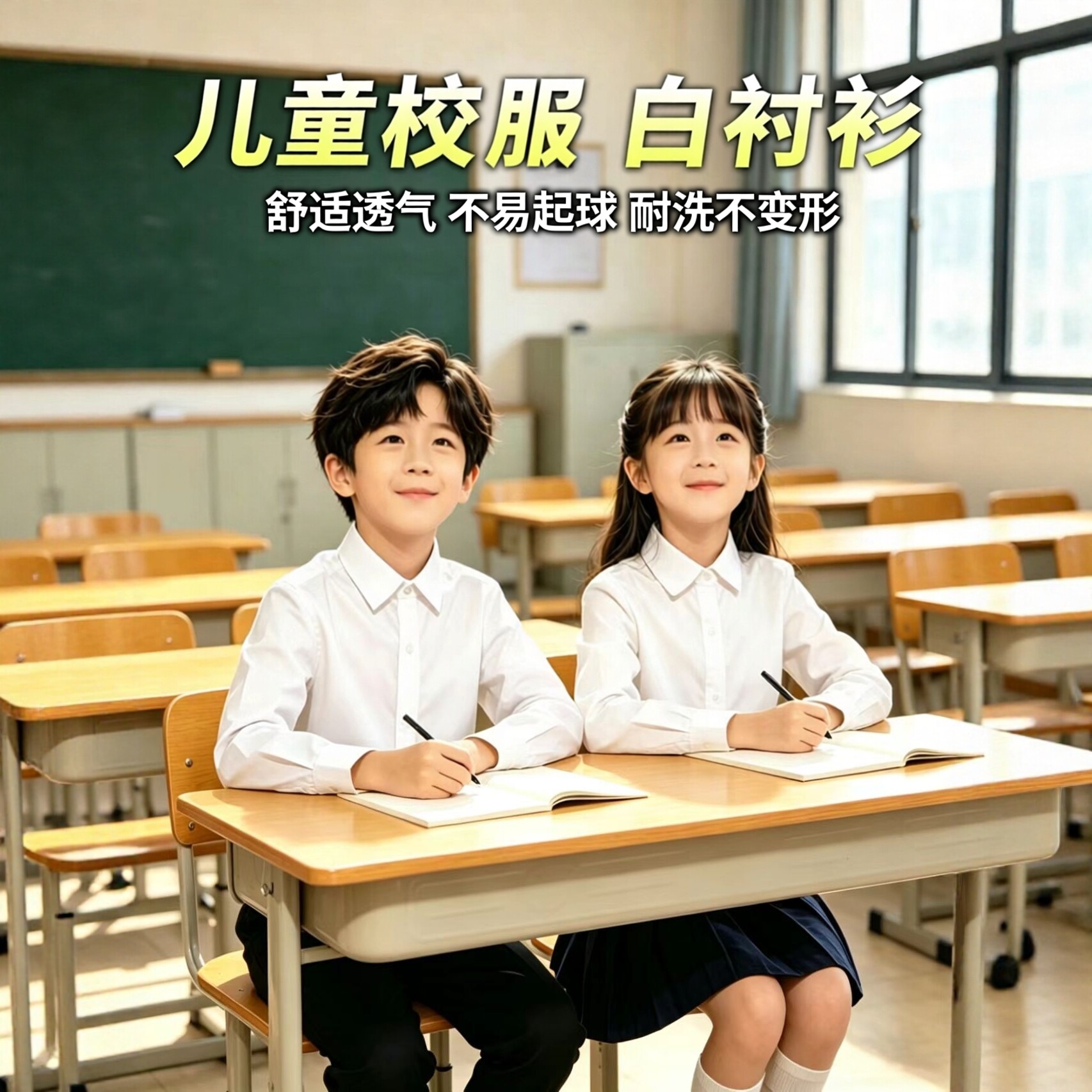 儿童演出白衬衣短袖中小学生合唱表演服幼儿园毕业舞台朗诵白衬衫