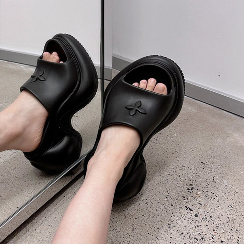 【轻便升级版】十字花黑色拖鞋