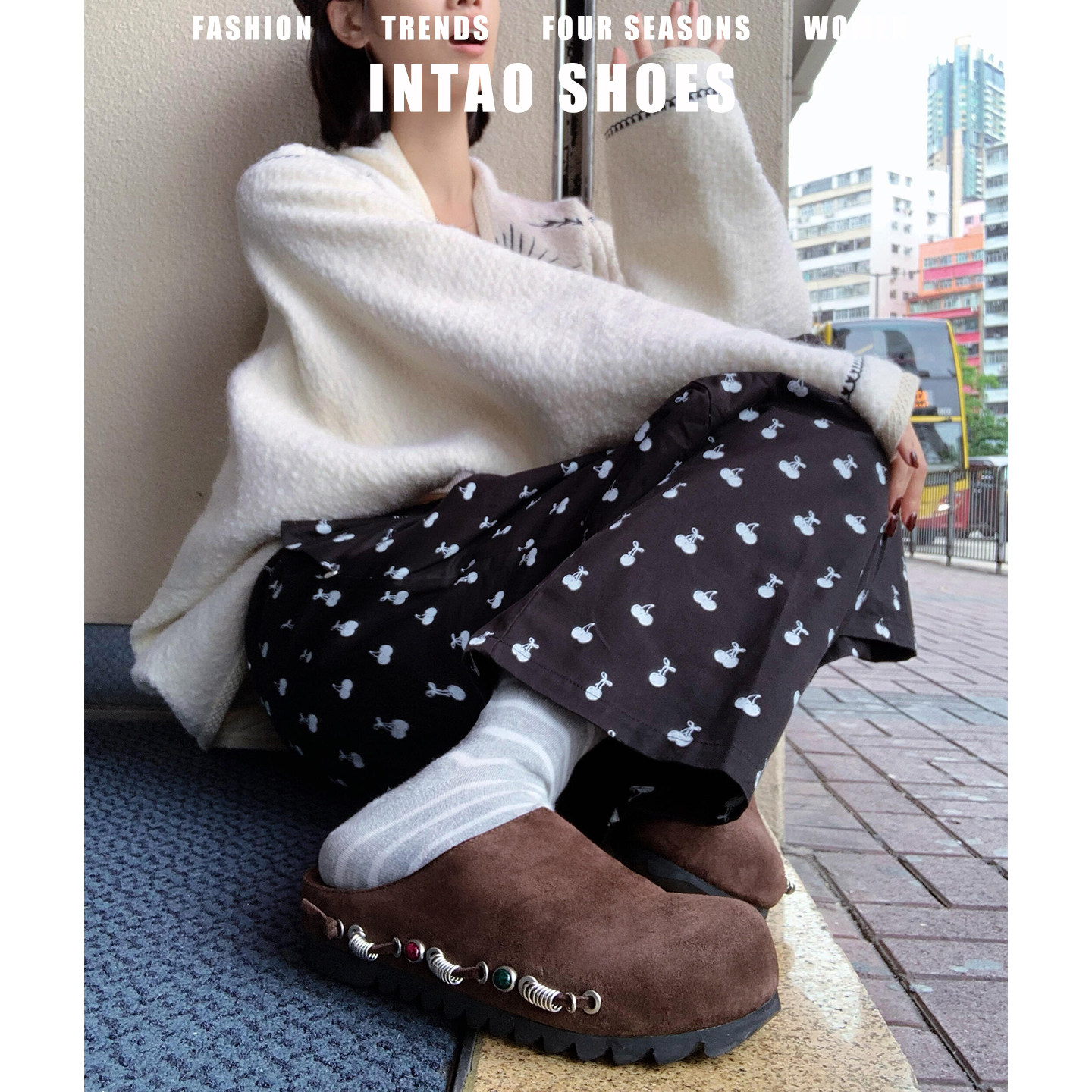 明星同款~磨砂牛皮勃肯鞋半拖女2026春季新款厚底增高包头穆勒鞋,女鞋,勃肯鞋/软木鞋,淘宝优惠券,粉丝福利购,淘宝优惠卷