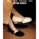 水钻玛丽珍单鞋 高级感白色水貂毛毛鞋 法式 2025新款 粗跟 女加绒棉鞋