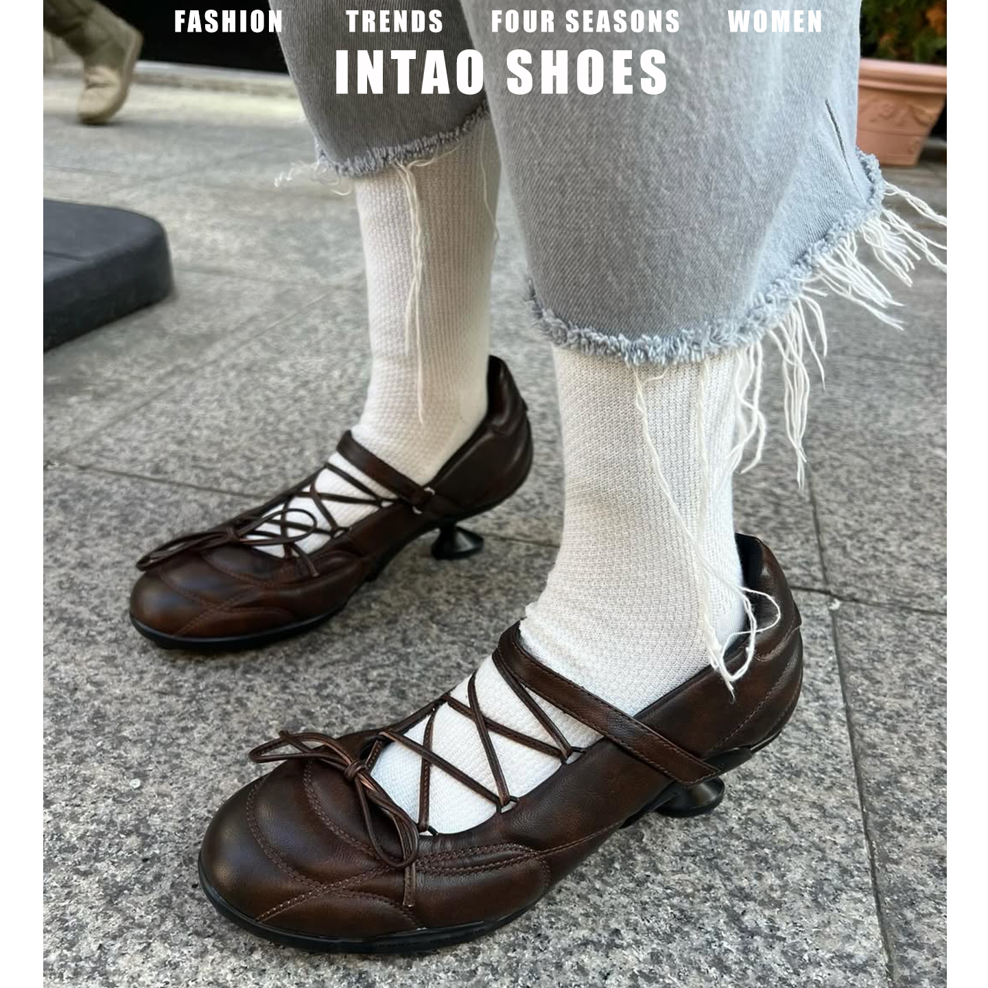 高级感复古浅口异形跟芭蕾风单鞋