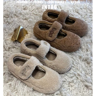 网红超火玛丽珍毛毛鞋女加绒