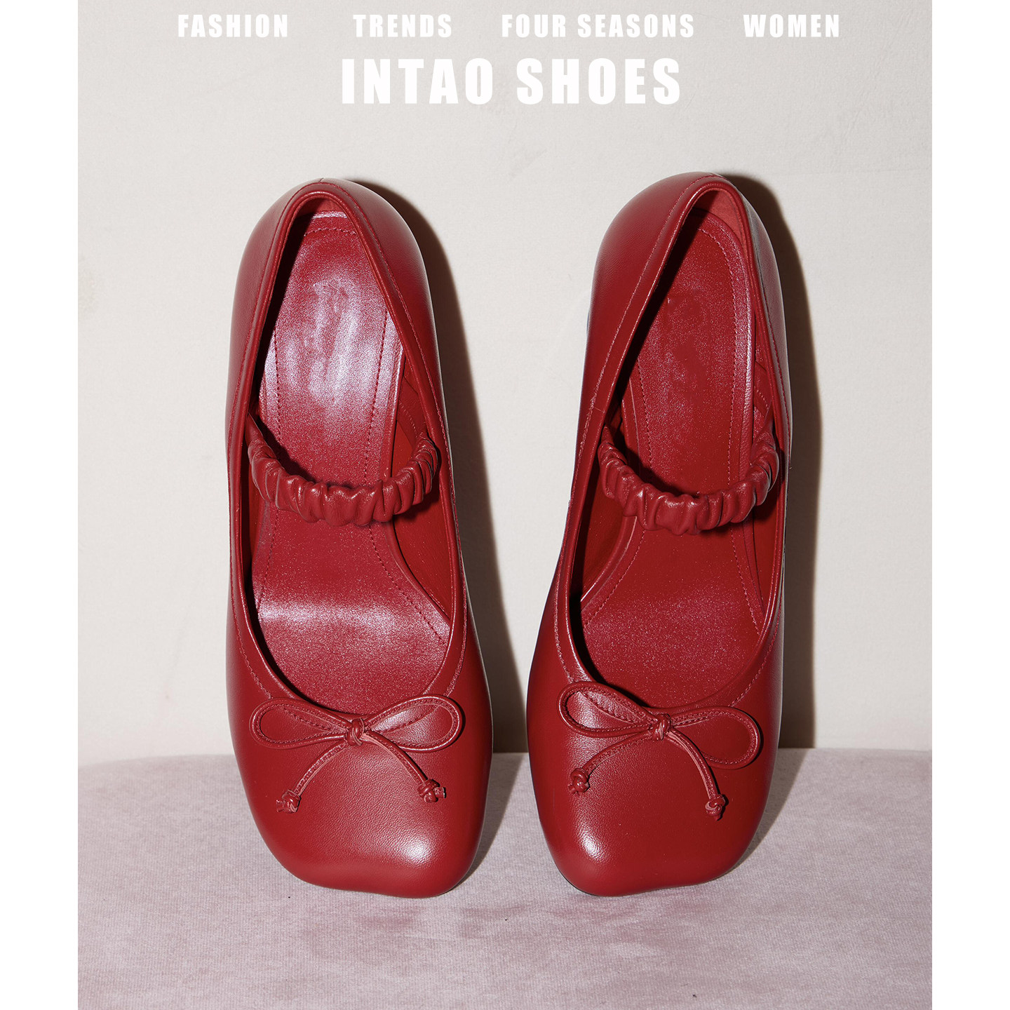 网红爆款苹果头悬浮高跟鞋女2026春季新款红色婚鞋法式玛丽珍单鞋