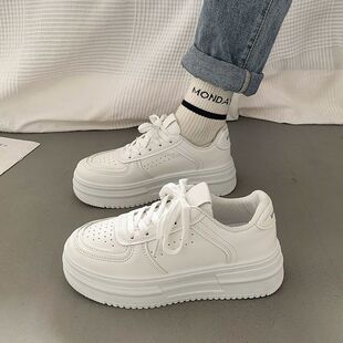 板鞋女平底2026春季新款爆款ins潮黑色鞋子透气镂空鞋运动小白鞋