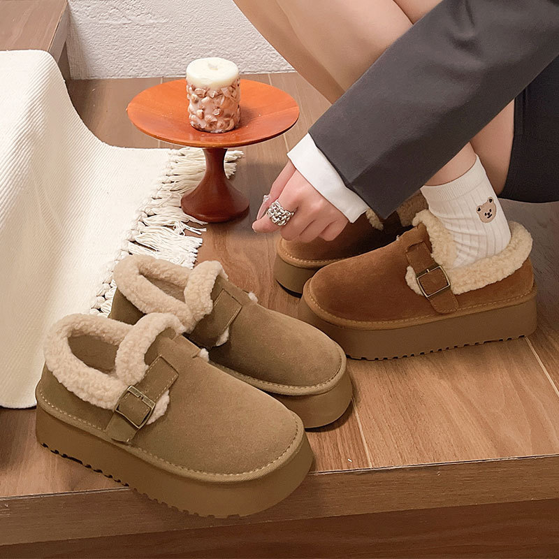 冬季新款一脚蹬抗寒雪地靴女