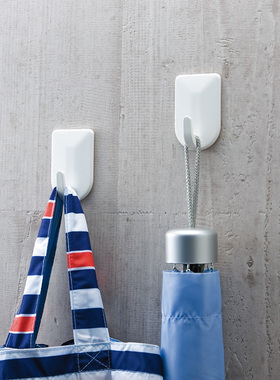 日本KM正品简约白色强力承重塑料U型粘钩挂钩 大中小迷你多款可选