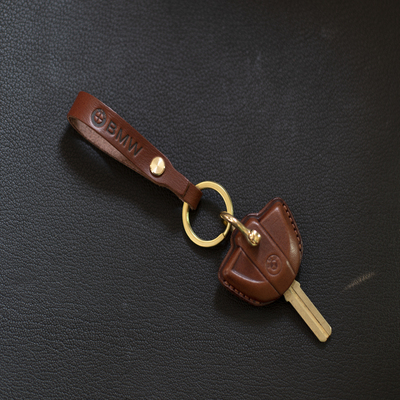 适用宝马摩托车拿铁C400X F800GS R1200 310RX牛皮钥匙套包扣定制