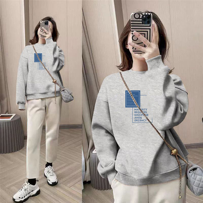 大牌正品慵懒风纯棉印花潮流卫衣