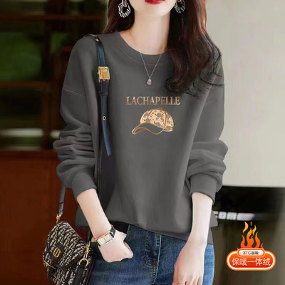 大牌薄款宽松纯棉韩版印花卫衣女