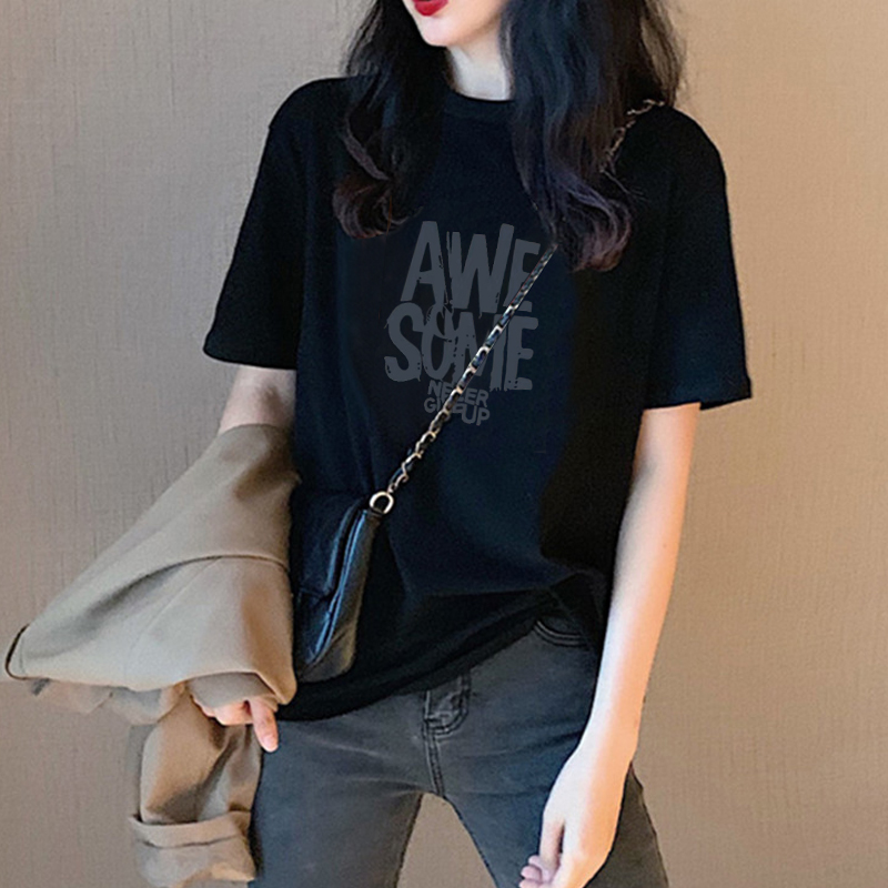 品牌折扣设计感纯棉休闲印花短袖