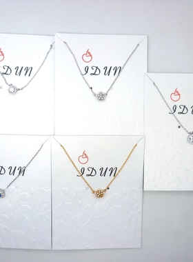 项链铜制镶嵌锆石镀白金简约女