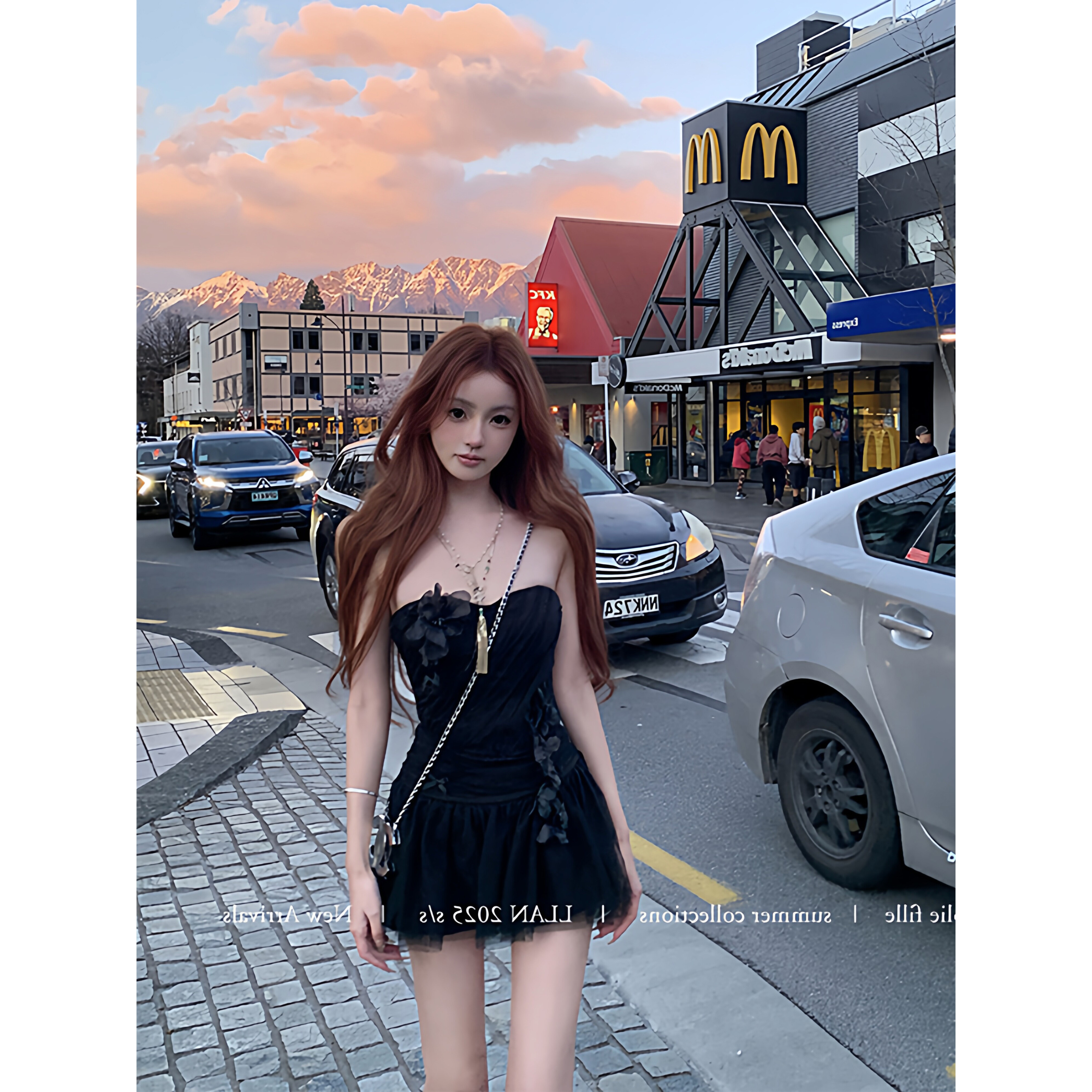 捕梦少女纯欲辣妹抹胸网纱两件套