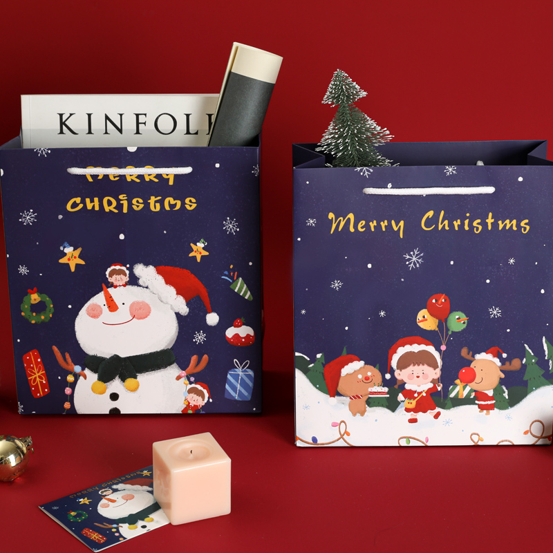 蜜印圣诞礼品袋卡通送礼复古创意节日纸袋糖果糖盒手提袋包装袋子