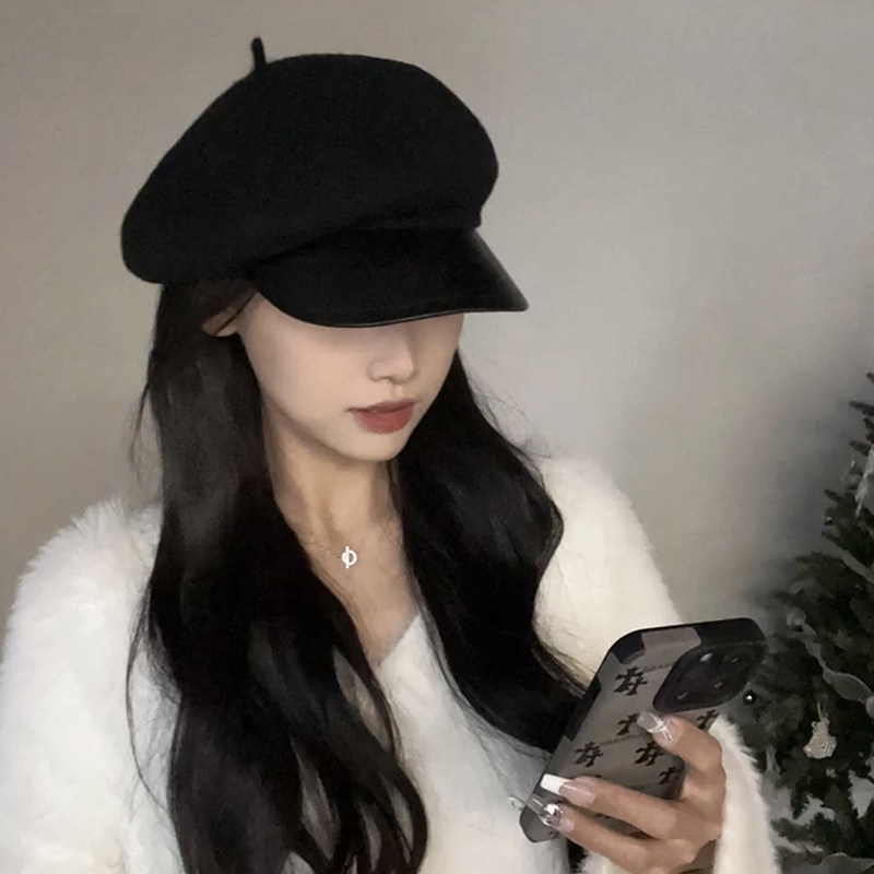 云朵版型皮檐鸭舌帽女秋冬