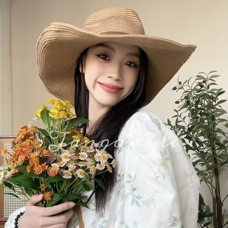 超大檐牛仔草帽出游男女通用春夏