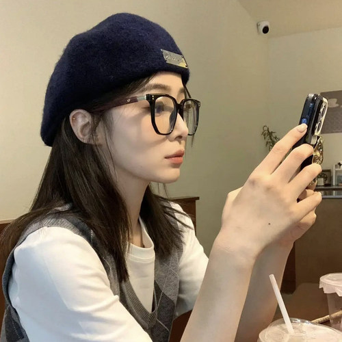 毛呢贝雷帽鸭舌帽男女通用秋冬季