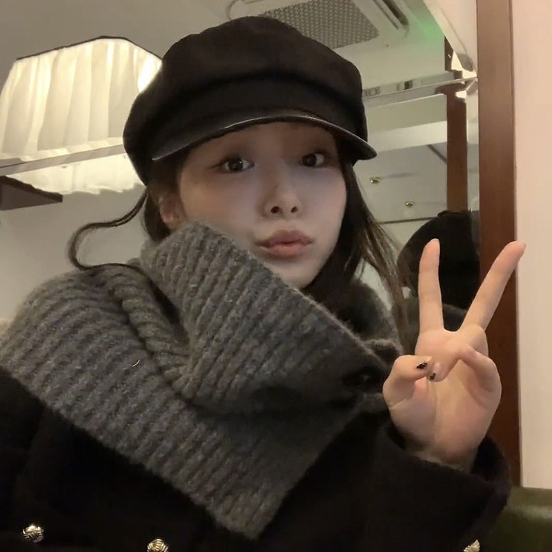 韩国小众设计感高领针织开叉围脖套头披肩女秋冬保暖毛线围巾假领