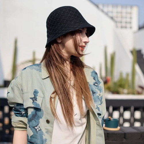 针织渔夫帽日韩女春夏