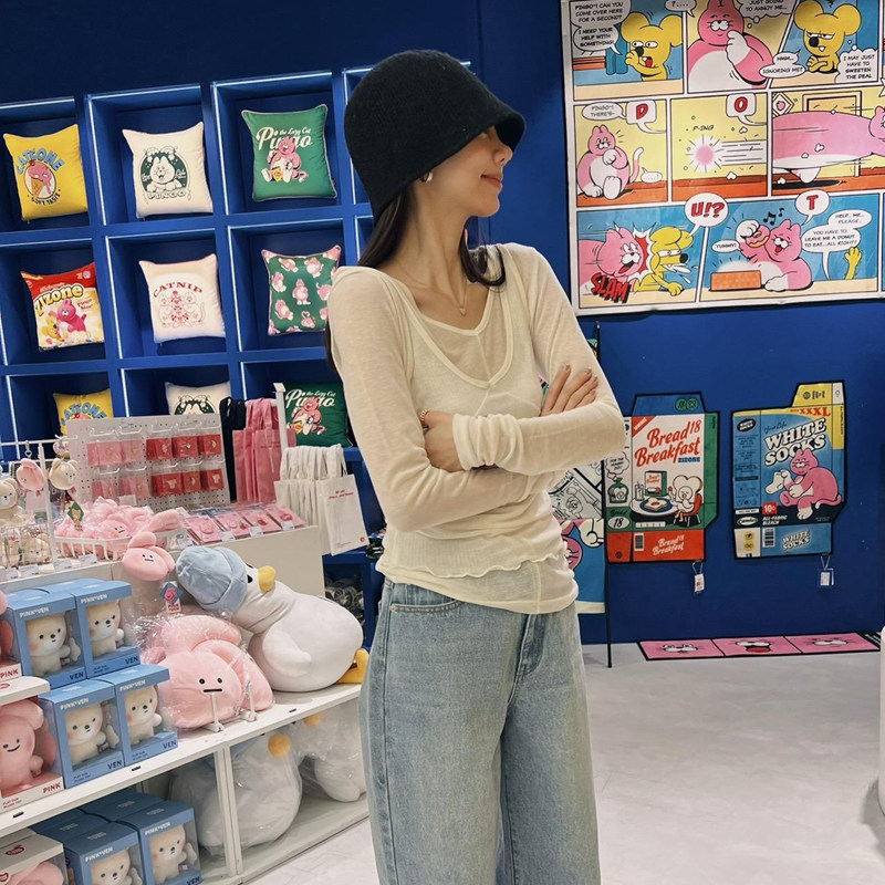 棉麻水桶帽简约女春夏