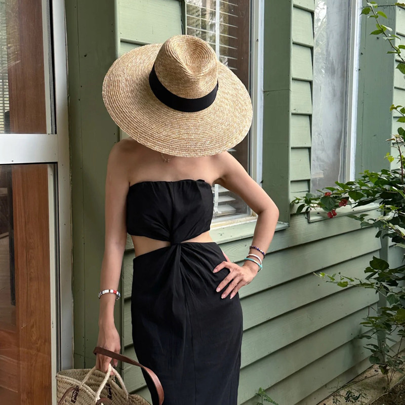 法式夏季细麦秆大檐蝴蝶结织带爵士顶麦草礼帽防晒沙滩女士草帽男,服饰配件/皮带/帽子/围巾,帽子,淘宝优惠券,粉丝福利购,淘宝优惠卷