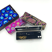 中国风长方带镜子首饰盒随身携带轻便古典织锦缎送外国友人 礼物