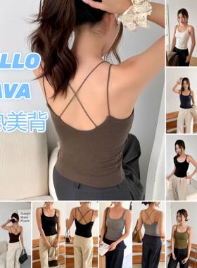 发热遮副乳吊带背心女
