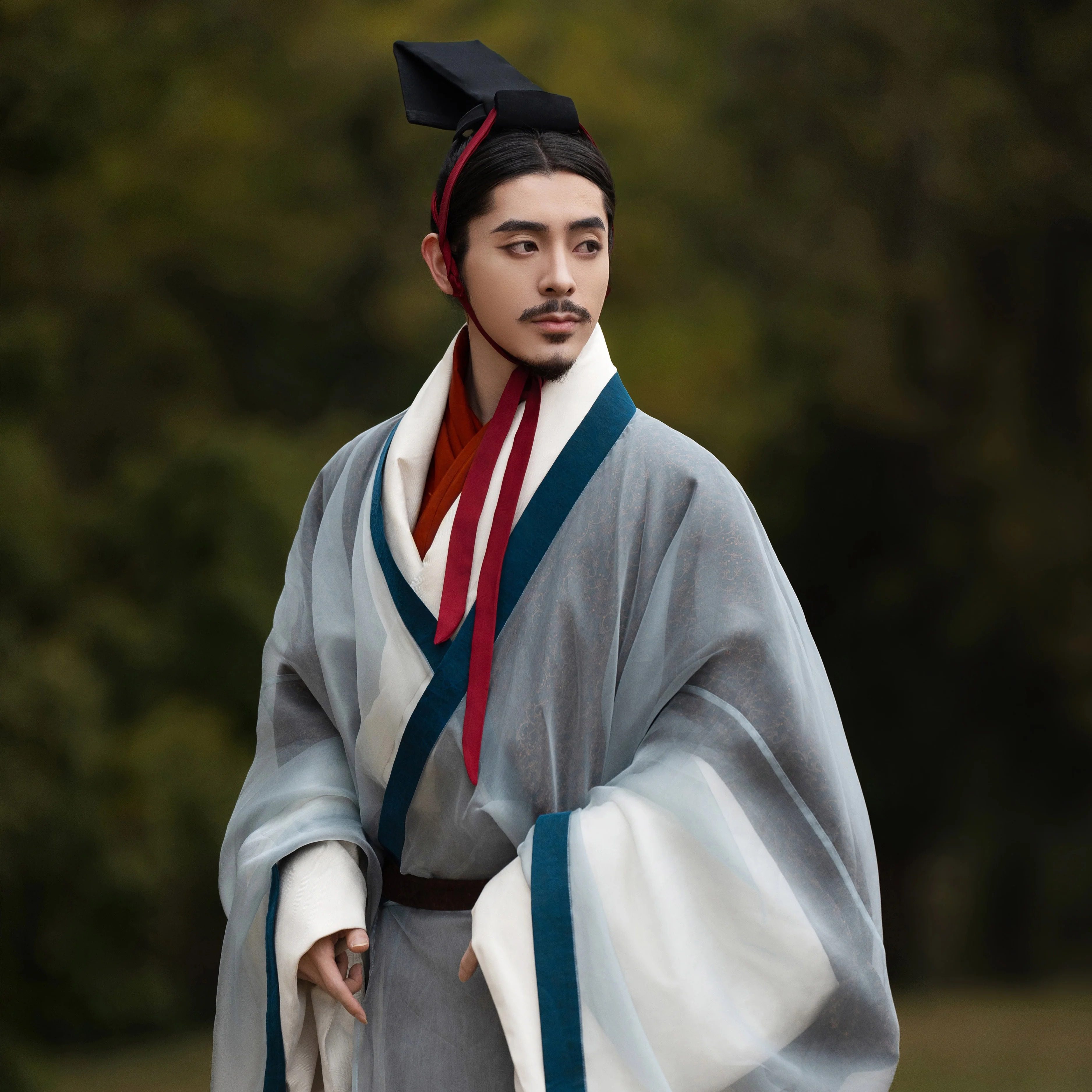 襦一坊丨燕云志 真丝香云纱复原马王堆纹样直裾真丝燕尾纱衣汉服