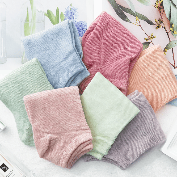 透气马卡龙纯色糖果袜青春不打烊