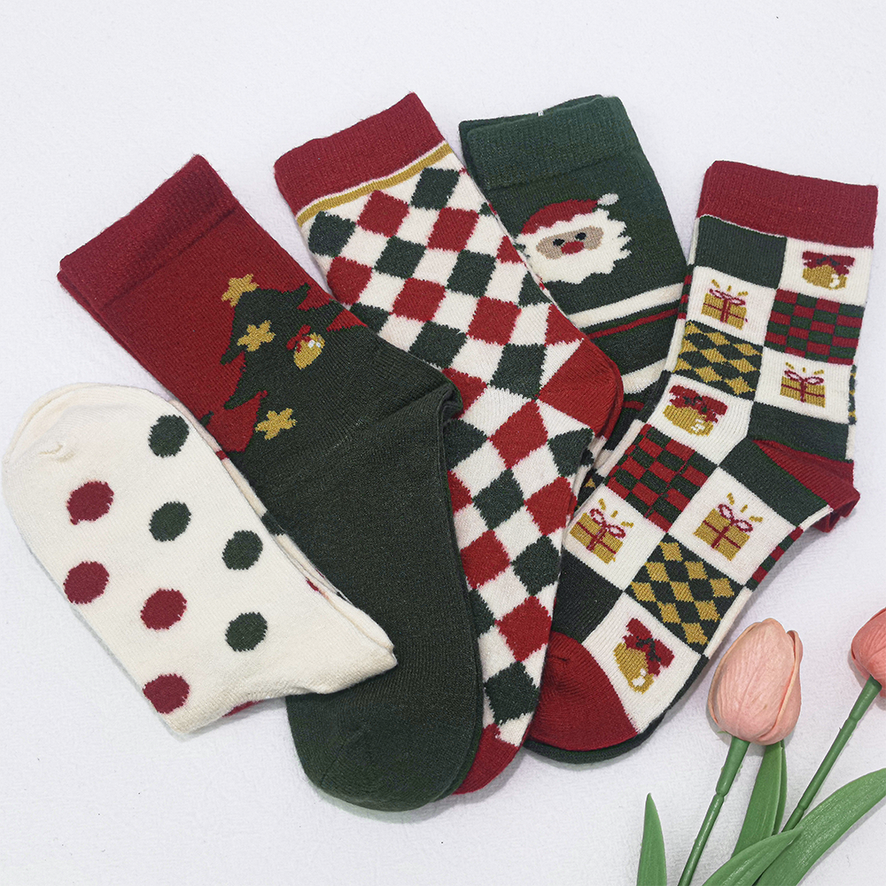 65%羊绒良木纺羊毛女保暖中筒袜